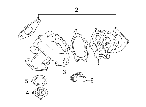 2002 Pontiac Sunfire Water Pump Cover Diagram for 24575938
