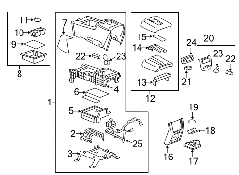 2008 Chevy Silverado 2500 HD Center Console Diagram