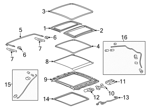 2016 Chevy Malibu Sunroof Frame Diagram for 84579245