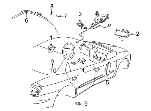 2003 Cadillac CTS Head Air Bag Retainer, Silver Diagram for 11518722