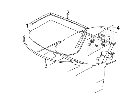 2000 Chevy Camaro Glass - Windshield Diagram