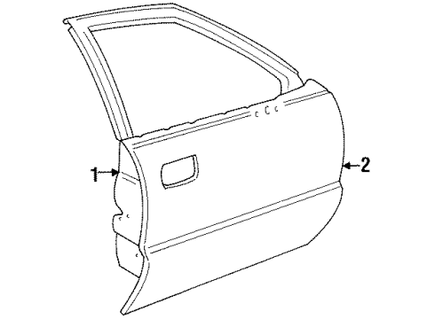 1997 Pontiac Bonneville Door & Components Diagram
