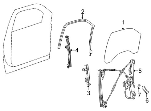 2023 GMC Sierra 3500 HD Glass - Door Diagram 2 - Thumbnail