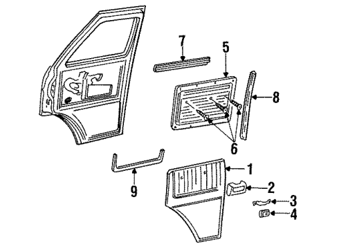 1993 Chevy G10 Interior Trim - Front Door Diagram