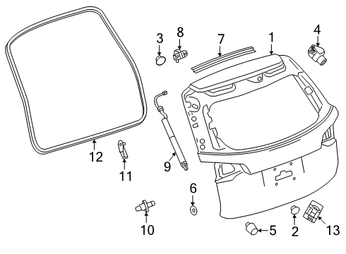 2025 Chevy Equinox Strut, Lift Gate Diagram for 26518766