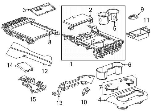 2025 GMC Yukon XL Center Console Diagram 9 - Thumbnail