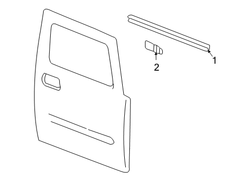 2003 Hummer H2 Exterior Trim - Front Door Diagram