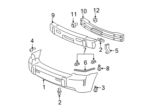 2008 Chevy HHR Bumper & Components - Rear Diagram