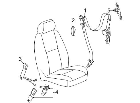 2013 Chevy Silverado 1500 Seat Belt - Body Diagram 3 - Thumbnail