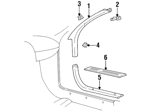 1996 Chevy Monte Carlo Interior Trim - Pillars Diagram