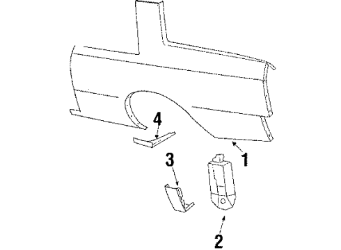 1985 Buick Electra Quarter Panel & Components Diagram 2 - Thumbnail