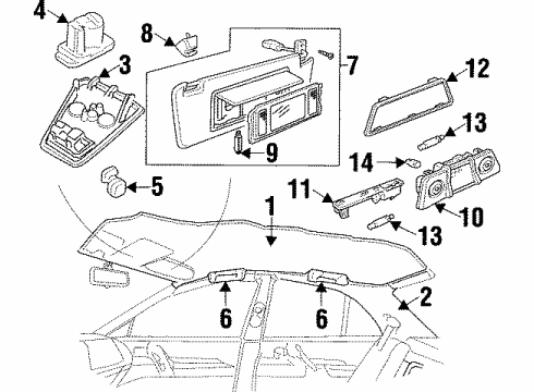 1998 Cadillac Catera Grip Handle Diagram for 90440289