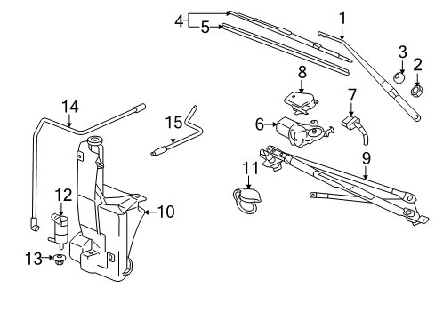 2003 Chevy Avalanche 2500 Wiper & Washer Components Diagram