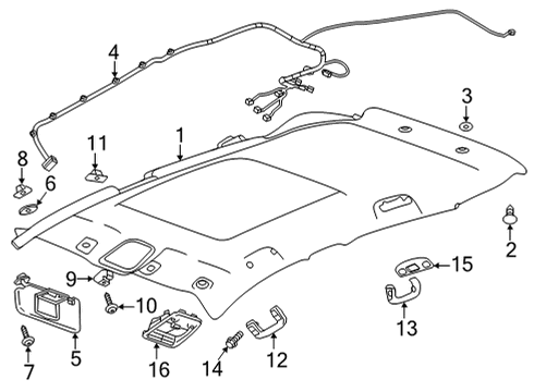 2022 Chevy Bolt EUV Dome Lamp Assembly, Driver Side Diagram for 42728049