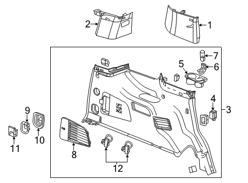 Panel, Body Interior Trim, Rear Lower Diagram for 84986299
