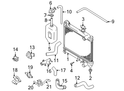 1999 Chevy Tracker Upper Hose Diagram for 30027979