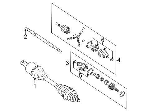 1997 Pontiac Sunfire Axle Assembly, Front Passenger Side Diagram for 26069008