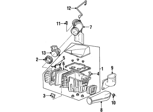 1999 Oldsmobile Silhouette Intake Duct Retainer Nut Diagram for 10097292