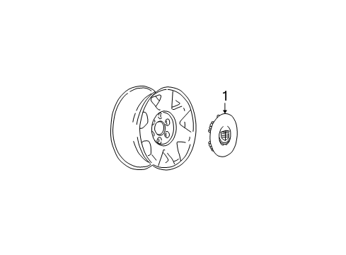 2004 Cadillac Escalade Wheel Covers & Trim Diagram