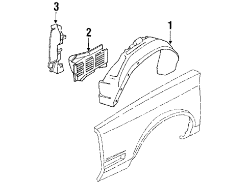 1993 Oldsmobile Cutlass Ciera Fender Liner, Front Inner Driver Side Diagram for 22511501