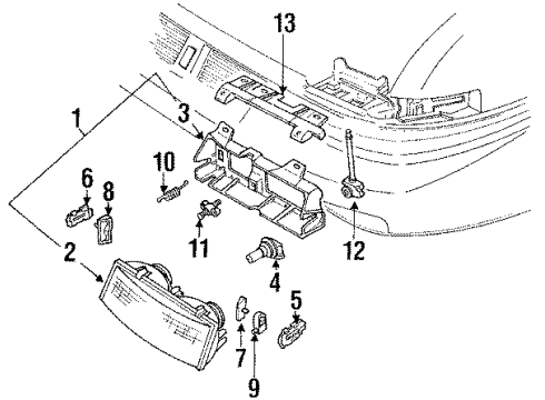 1992 Oldsmobile Silhouette Bulbs Diagram