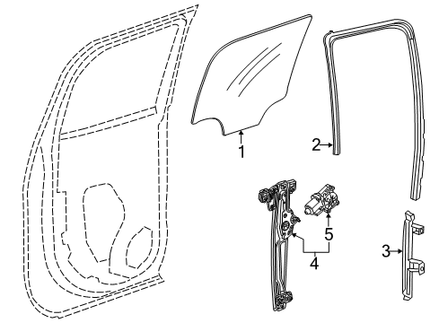 2015 Chevy Silverado 2500 HD Glass - Door Diagram