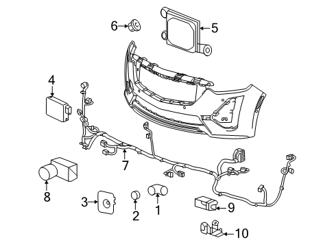 2025 Cadillac CT5 Bumper & Components - Front Diagram 8 - Thumbnail