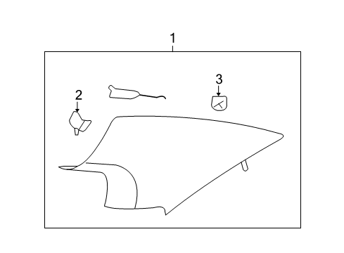 2007 Saturn Aura Upper Quarter Trim, Rear Passenger Side Diagram for 25841644
