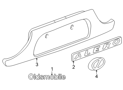 2000 Oldsmobile Alero Exterior Trim - Trunk Diagram