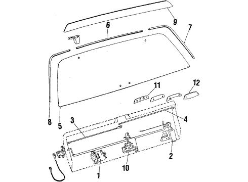1986 Pontiac Bonneville Glass - Tail Gate Diagram