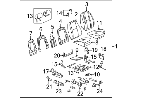 2007 Chevy Avalanche Front Seat Components Diagram 7 - Thumbnail