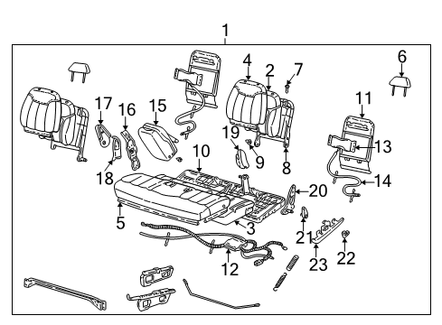 1996 Chevy C2500 Seat Back Cover Diagram for 12380749