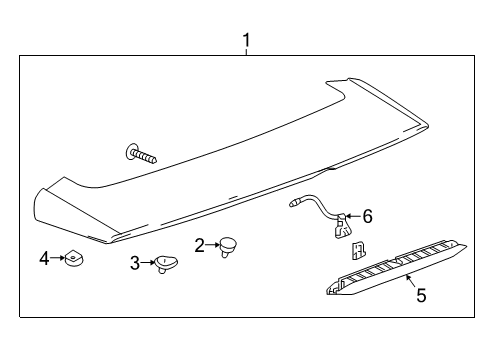 2023 Chevy Equinox Spoiler, Rear Diagram for 84288093