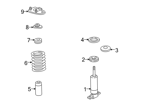 1993 Chevy Camaro Struts & Components Diagram