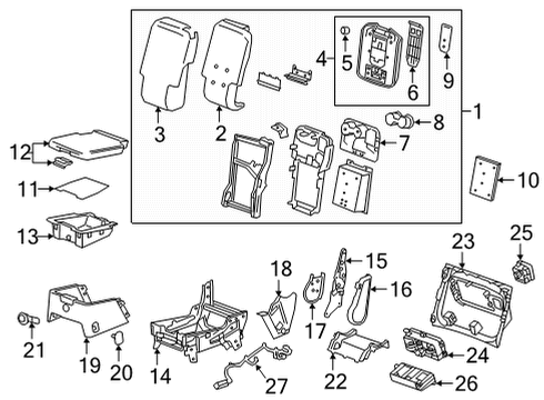 2024 Chevy Tahoe Front Seat Components Diagram