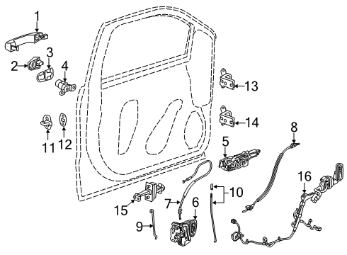2023 GMC Sierra 1500 Lock Rod, Black, Driver Side Diagram for 84059163