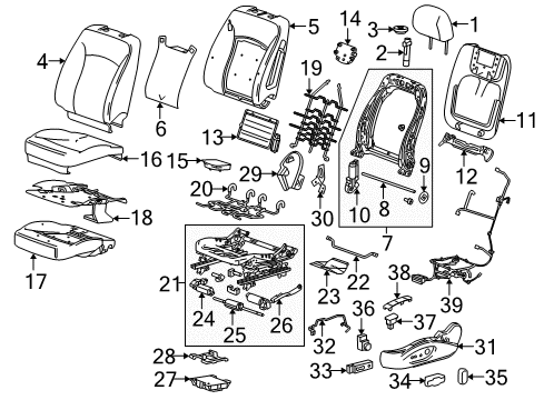 2012 Buick LaCrosse Seat Switch Knob, Front Diagram for 15222984