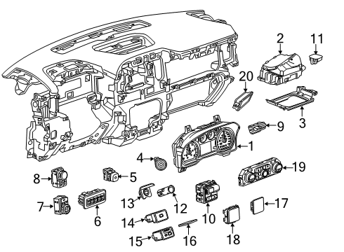 2022 Chevy Silverado 1500 A/C & Heater Control Units Diagram