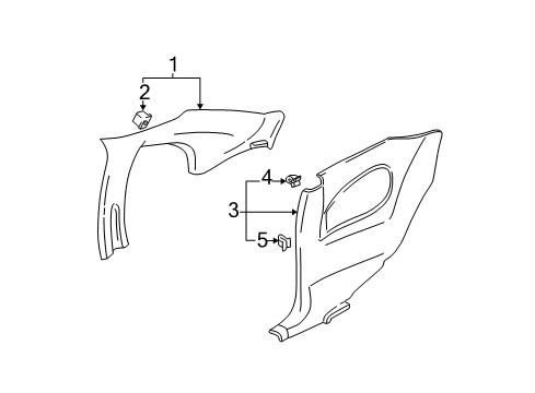 1999 Pontiac Grand Am Trim Panel Retainer Diagram for 15706048