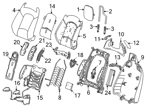 2025 Cadillac CT5 Seat Back Heater, Front Diagram for 84894693