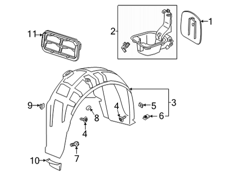 2023 Cadillac CT4 Liner, Rear Wheelhouse Diagram for 87830116