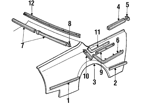 1984 Chevy Cavalier Quarter Panel & Components Diagram 4 - Thumbnail
