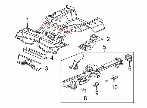 2004 Saturn Ion Rear Floor & Rails Diagram 2 - Thumbnail