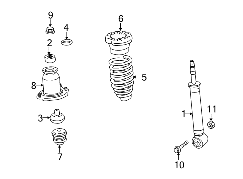 2009 Pontiac Vibe Struts & Components Diagram 4 - Thumbnail