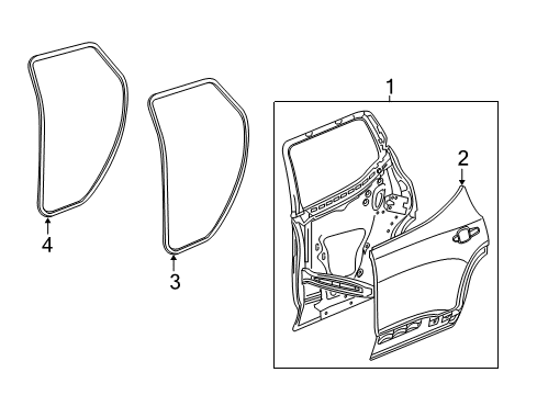 2023 Chevy Traverse Outer Panel, Passenger Side Diagram for 84433445