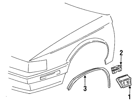 1993 Cadillac Eldorado Exterior Trim - Fender Diagram