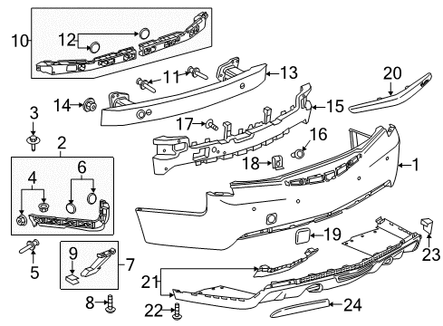 2019 Cadillac ATS Bumper & Components - Rear Diagram