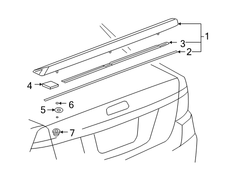 2007 Chevy Malibu Spoiler Assembly, Rear Diagram for 15272706