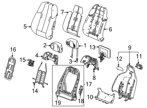 2025 Cadillac ESCALADE IQ Driver Seat Components Diagram 2 - Thumbnail