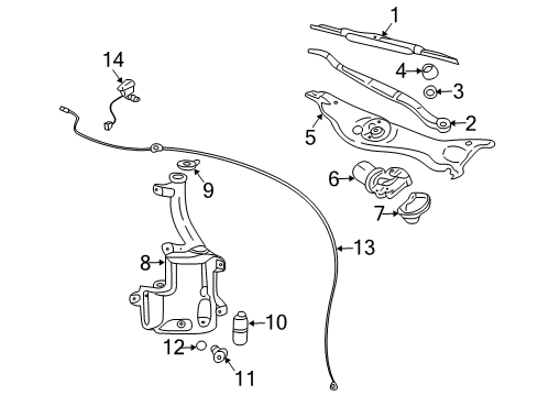 2011 Cadillac STS Wiper & Washer Components Diagram